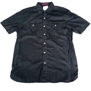 Tommy Bahama Shirt Mens Sz L Short Sleeve Button Front Island Crafted Black